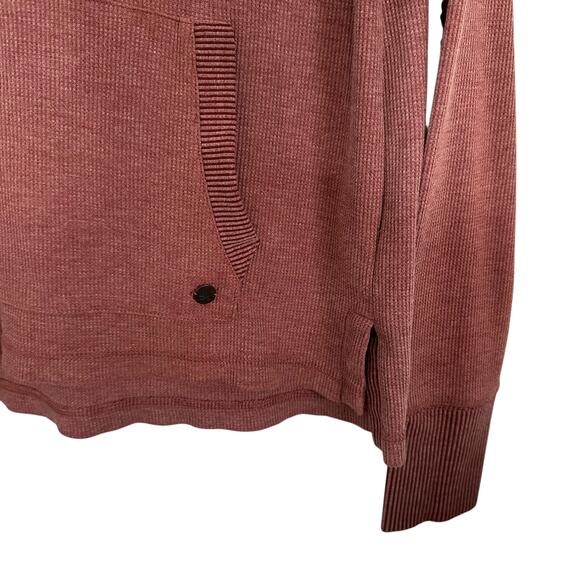 prAna Waffle Knit Hoodie Pullover Sweatshirt Women’s Small Mauve Organic Cotton - Picture 2 of 9